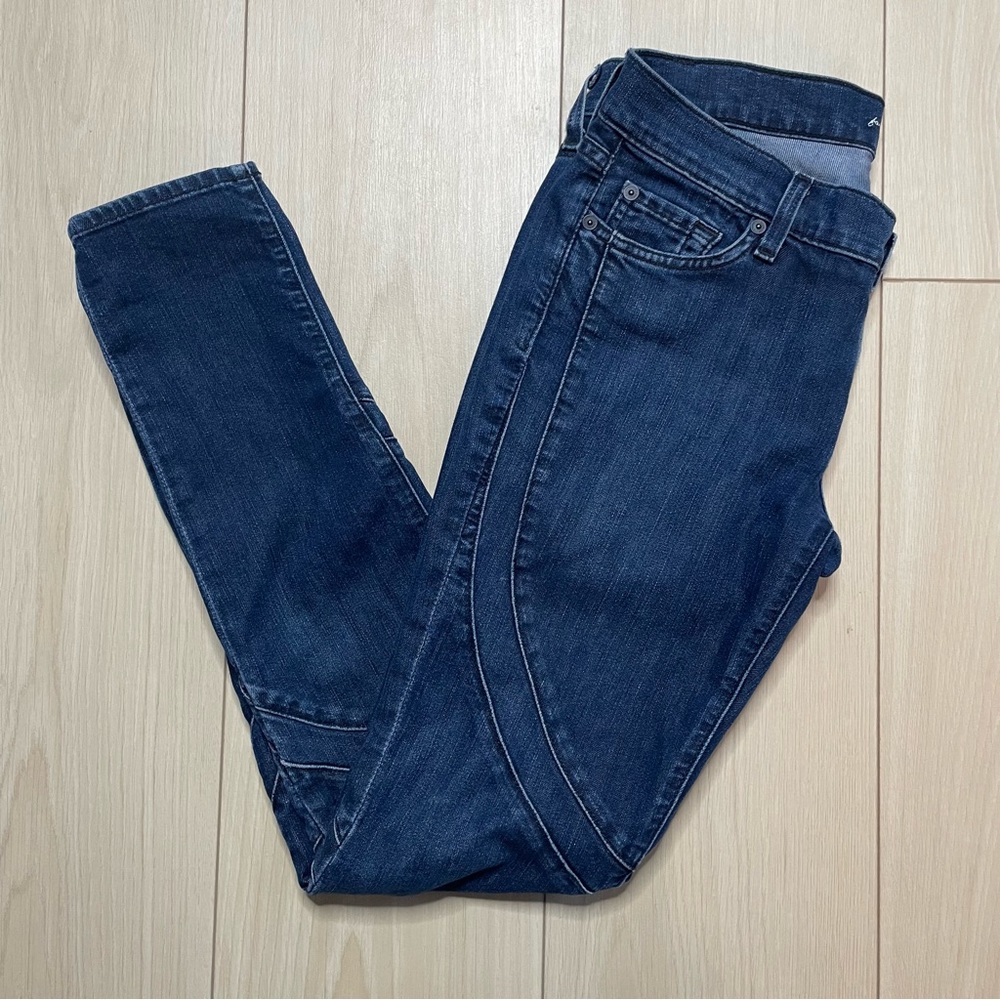 7 For All Mankind Dark Blue Skinny Jeans
